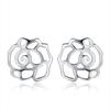 Peony Rose Hollow-Out Flower Stud Earrings - Accessory Series