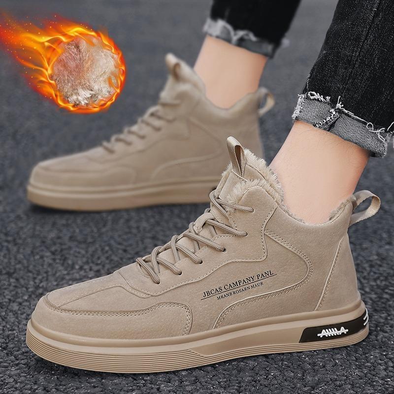 Neue Herrenstiefel Freizeitschuhe Herbst Winter Herren Arbeitsschuhe Warm und Fleece Rutschfest Abriebfest Outdoor Herrenstiefel