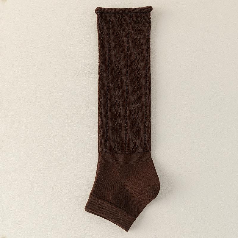 

Носки для йоги для женщин, Весна и Осень, Махровые носки для женщин, Сетка, С отворотом, Толстые носки до икры, Спортивные носки для фитнеса для женщин 1 pair кофейный