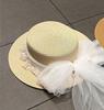 202602-shi ins chic summer French Retro Bride long lace paper grass lady fedoras cap women holiday leisure beach hat