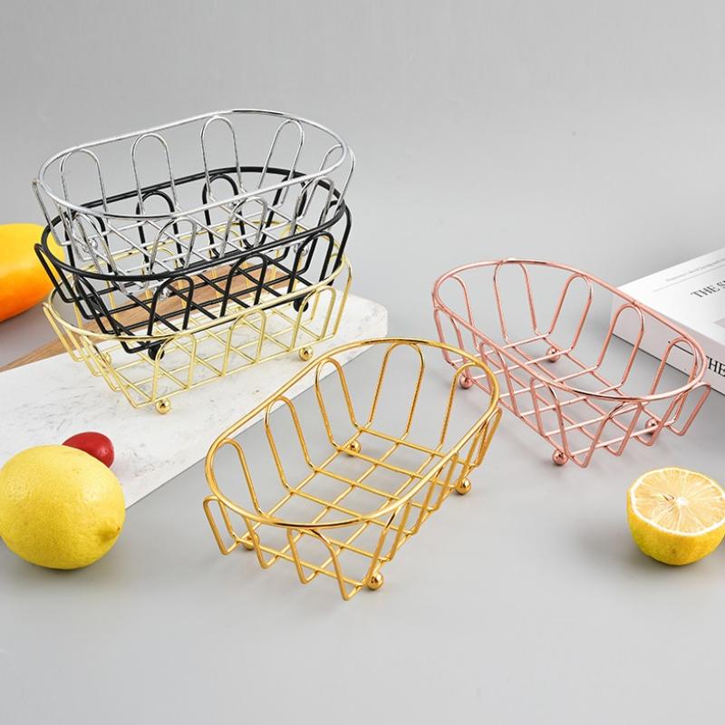 Iron Storage Basket Multi-Purpose Organizer For Accessories,Cosmetics, Vanity, Desk, Photo Props, Shelf Baskets