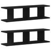 Wall Shelves 2 pcs Black Oak Effect 75 x 18 x 20 cm Engineered Wood