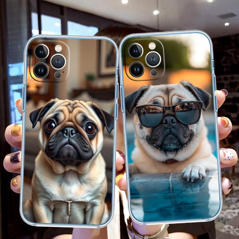 CJ90 Pug Dog Transparent Phone Case for LG K22 K30 K40 K40S K41 K42 K50 K50S K51 K51S K52 K61 K62 K71 K92 Q60 Q61 V40 V50 V60