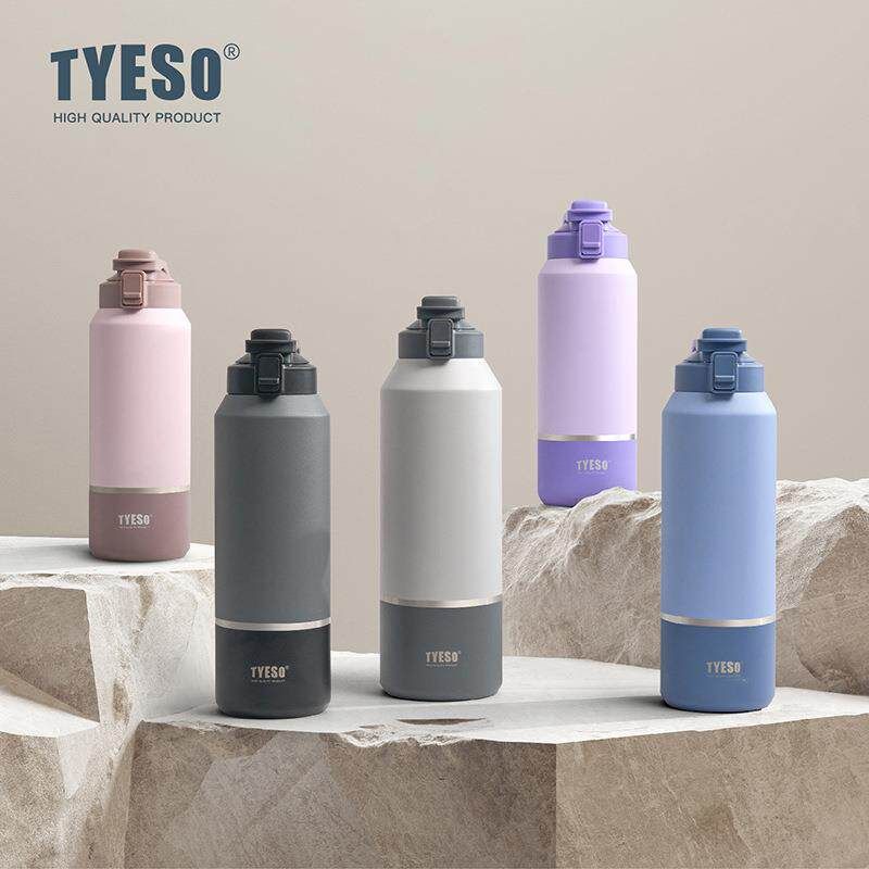 Tyeso New Large-Capacity Thermos Cup for Outdoor Sports and Travel, Portable Water Bottle with Handle for Direct Drinking