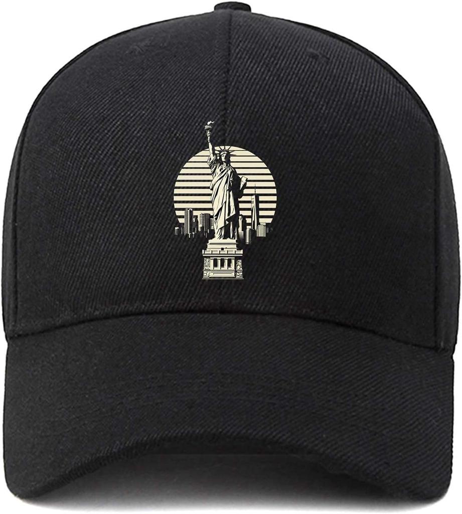 Freiheitsstatue Skyline Vintage Baseballkappe Polyester Verstellbar Unstrukturiert Sonnenhut Outdoor