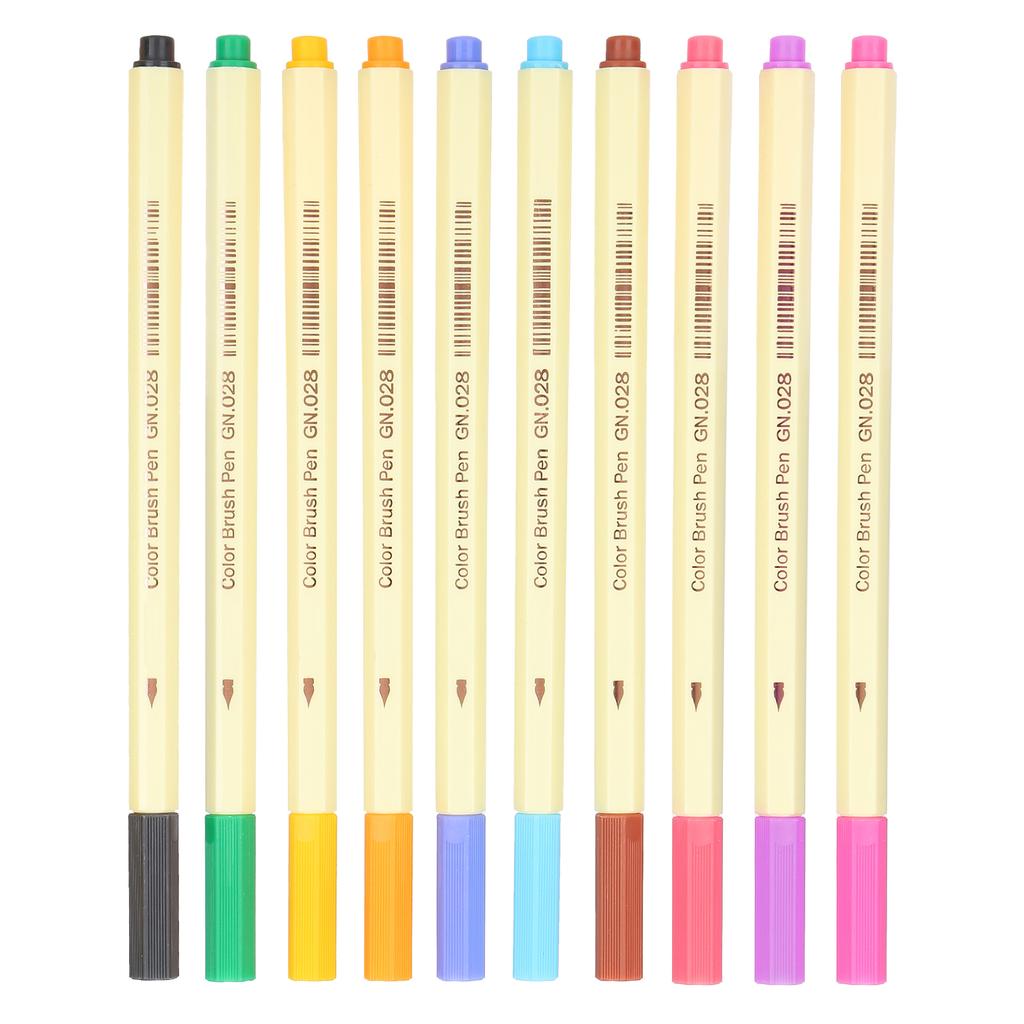 10Pcs Hook Line Pen 10‑Color Painted Watercolor Marker Sketch Drawing Coloring Supplies