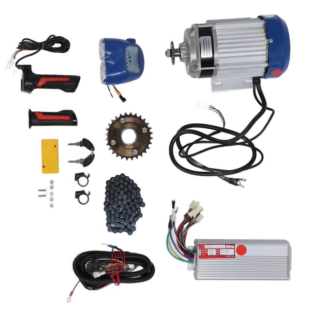 48V Direct Current 1000W Electric Brushless Motor Kit Low Noise Motor Controller Front Light Sprocket Chain Twist
