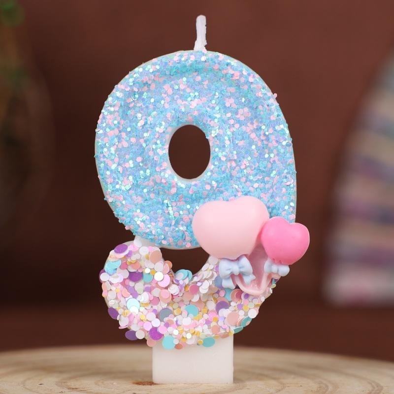 

Креативные шары-цифры свечи для торта на день рождения украшение для торта вечеринка праздник один год ручная работа свечи 0-9 9