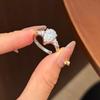 Moissanite S925 Silver Teardrop Ring: Elegant European-American Fashion Statement