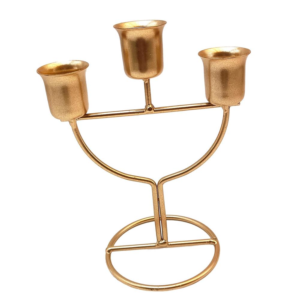 3 Arms Candle Holder Iron Modern Creative Candleholder Centerpiece for Party Living Room Holiday Dining Table Decoration
