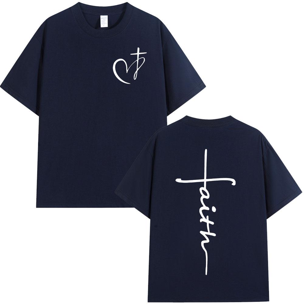 ZheXiong TEE Hart Kruis Christelijk Jezus Print T-shirt Mode Hip Hop Street Korte Mouw T-shirts Mannen Vrouwen Hoge Kwaliteit Katoenen T-shirt Top S