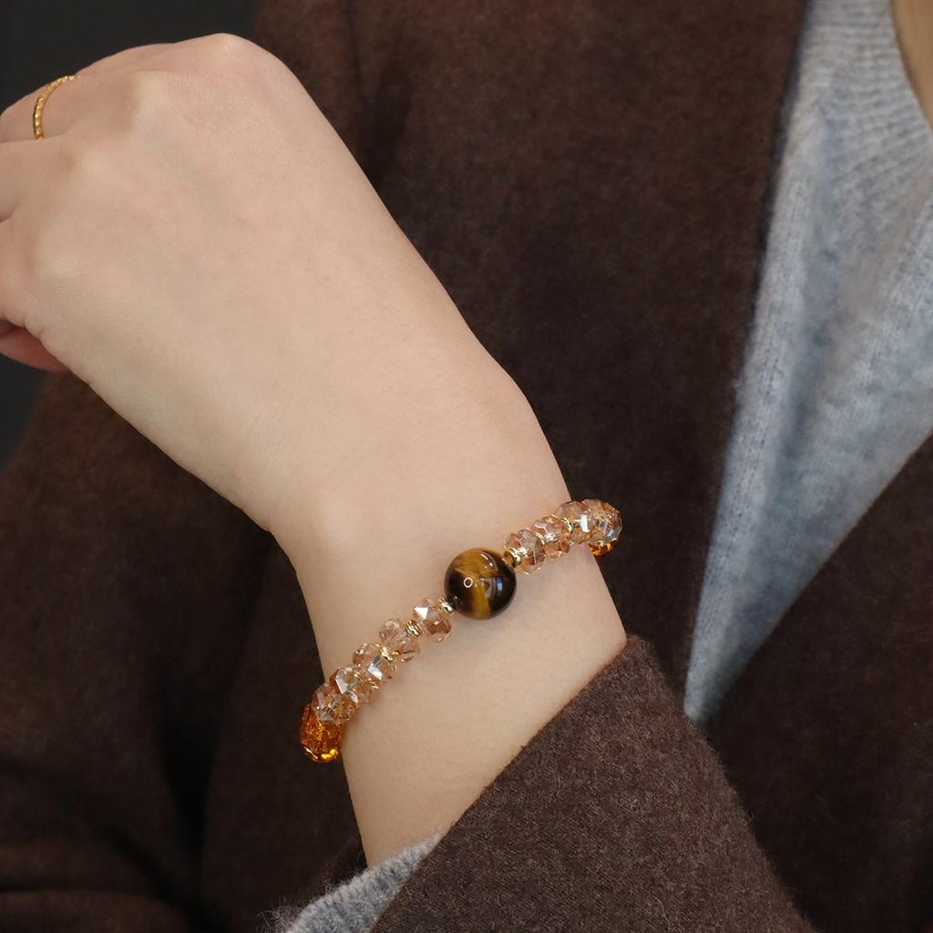 Natural Tiger'S Eye Stone Bracelet, Agate Crystal Bracelet. Fashion Women Daily Jewelry Lucky Gift