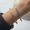 Xiaomi 100% Solid 925 Sterling Silver Retro Bracelet for Women Geometric Vintage Gold Zircon Narrow Simple Bracelet Birthday Gift