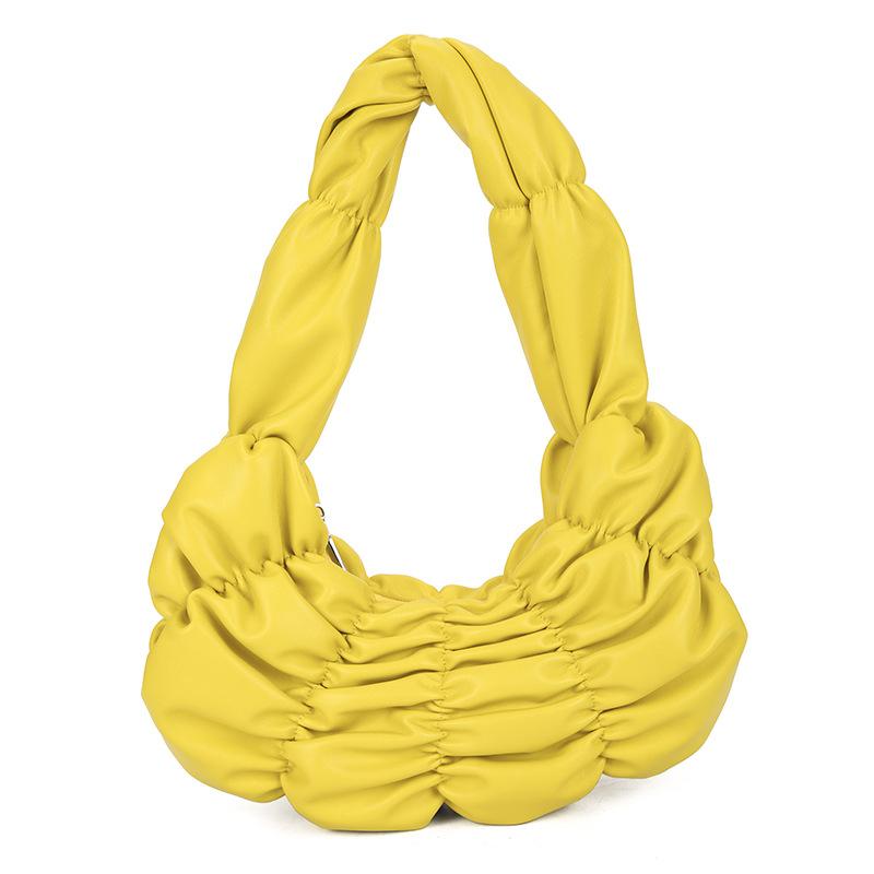 

Корейская сумка-пузырь с подмышкой, женская маленькая, свежая, однотонная, универсальная сумка-мессенджер через плечо жёлтый