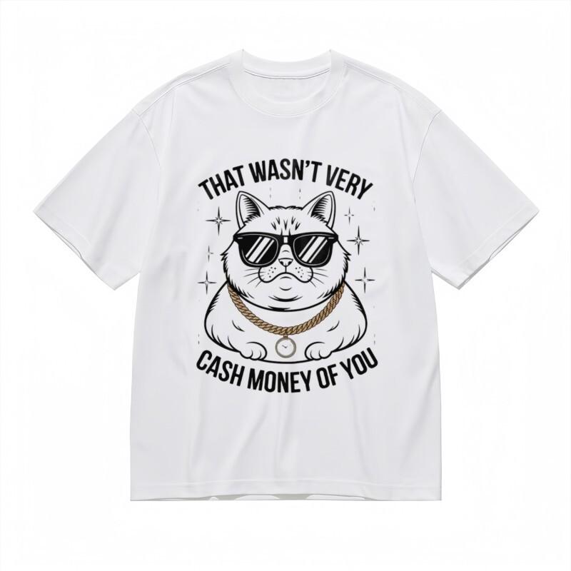

Men s Trend Breathable Classic T-Shirt Not Cash Money Swagger Design Tee 3XL