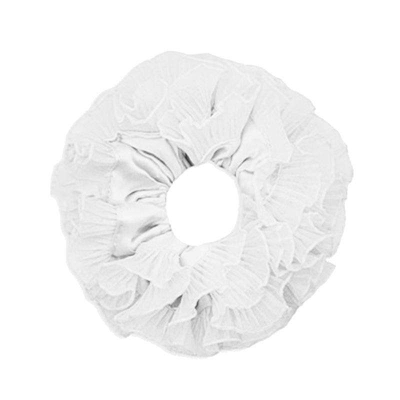 

Ruffled Layer Hair Scrunchies Women Girls Ponytail Holder Hair Ties Hair Rope Elastic Rope Headwear Hair Scrunchies белый