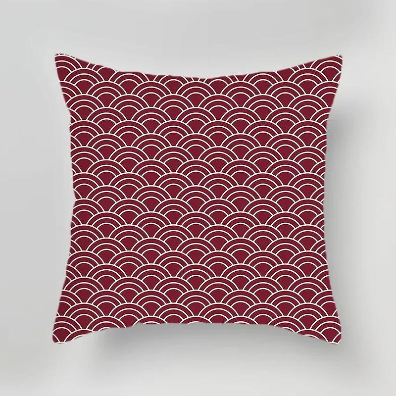 Red Plaid Simple Printed Pillowcase Office Sofa Cushion Cover Luxury Home Decoration Cushion Cover