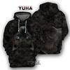 Animals Wolf /Raccoon/Cat Men Hoodies 3D Graphic Front and Back Pullover Tops Casual Sweatshirts Harajuku Clothing