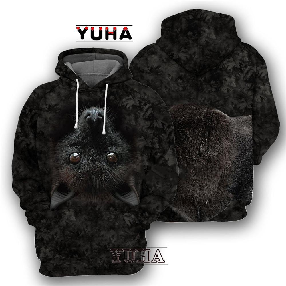 Animals Wolf /Raccoon/Cat Men Hoodies 3D Graphic Front and Back Pullover Tops Casual Sweatshirts Harajuku Clothing