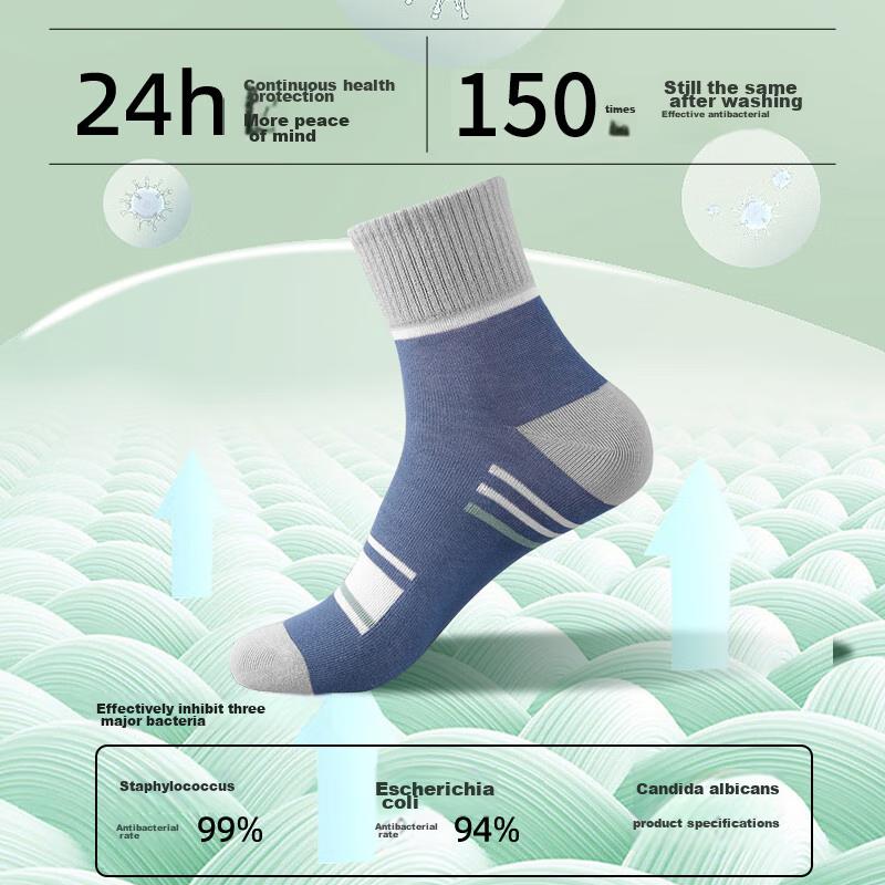 Men's Socks, 100% Pure Cotton, Sweat-Absorbing And Breathable, Durable Mid-Calf Socks, Cotton, And Odor-Resistant Socks