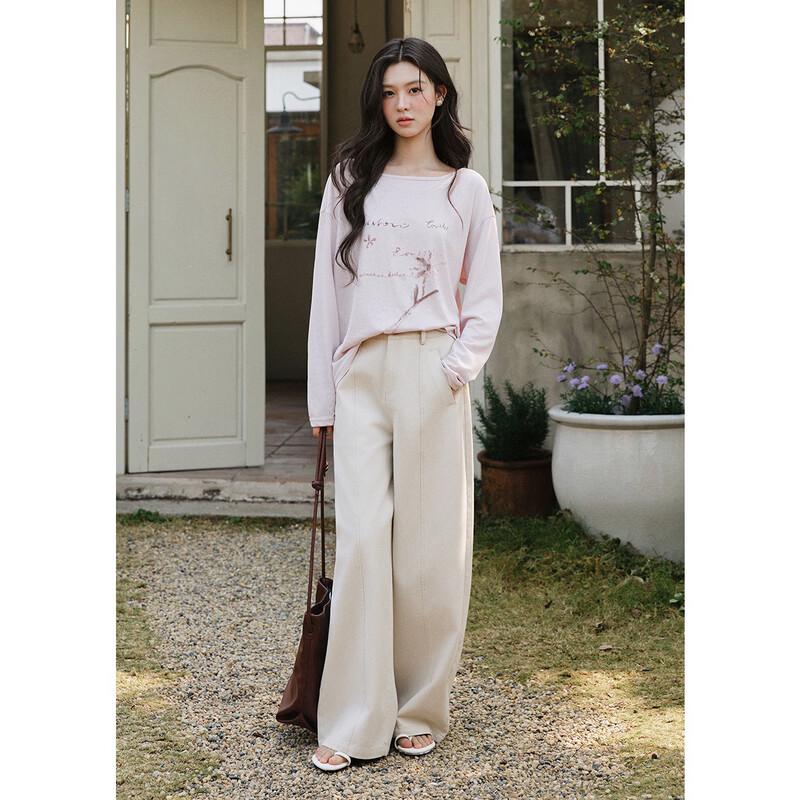 Women's Retro Washed Straight-Leg Cotton Pants