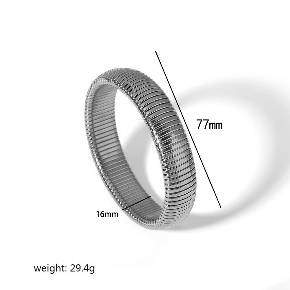 European Retro Light Luxury 18K Gold Plated Stainless Steel Elastic Bracelet for Women