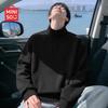 MINISO Men's Half-Zip Stand-Collar Heavyweight Loose Fit Casual Sweatshirt