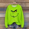 Long Sleeve Pullover Sweaters For Women O Neck Casual Cute Printing Knit Oversized Sweater