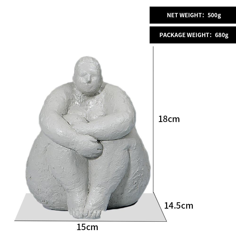 European Creative Fat Woman Yoga Ornaments Light Luxury Style Model Room Yoga Studio Resin Worker Art Character Decoration