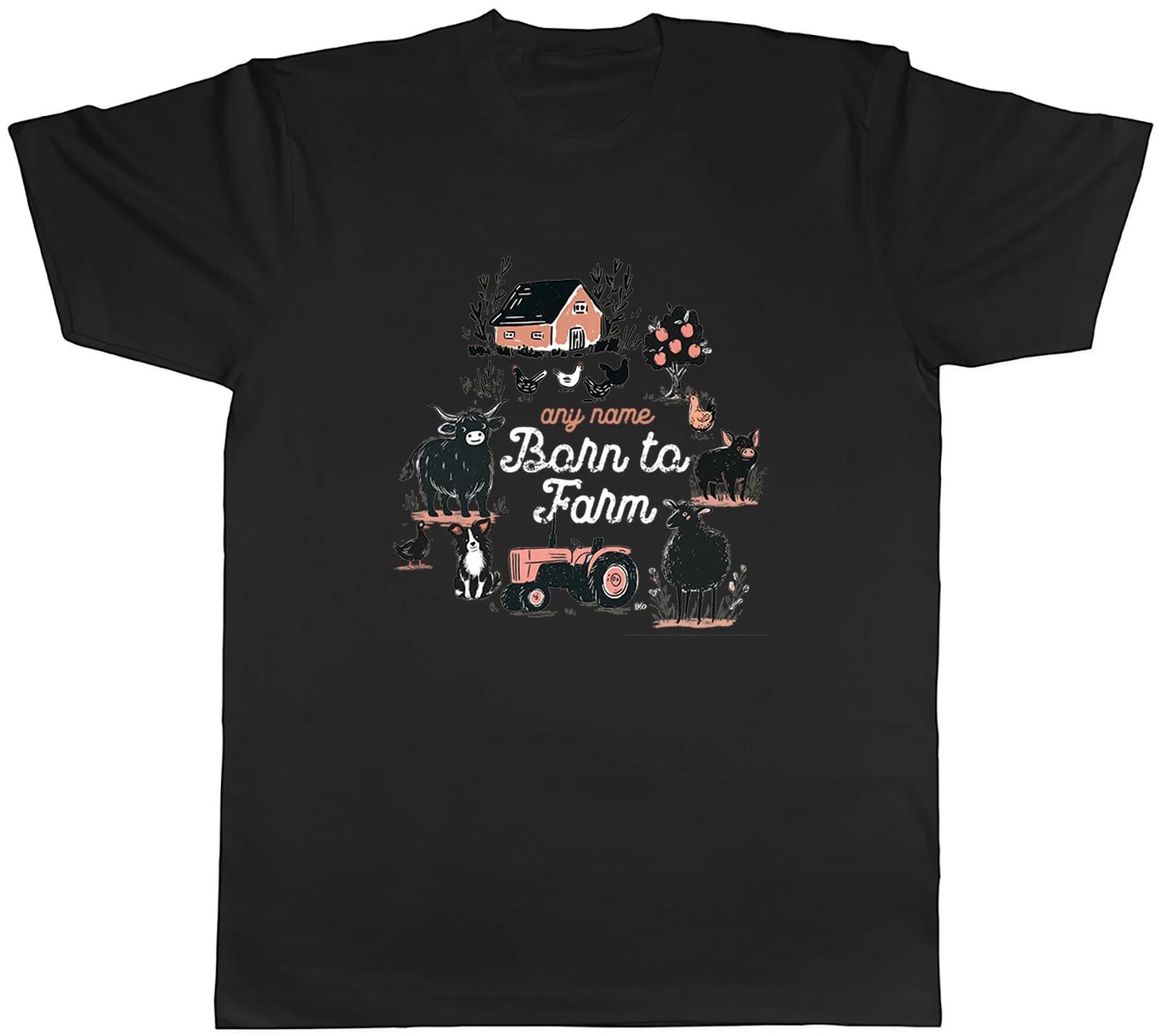Personalised Any Name Born to Farm Farming Mens T-Shirt Tee Gift Top XS