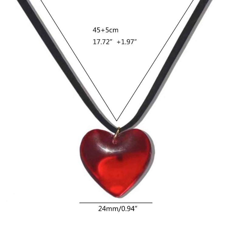 Resin Heart Necklaces Pendant Necklace Jewelry Party Jewelry Gift for Men Women