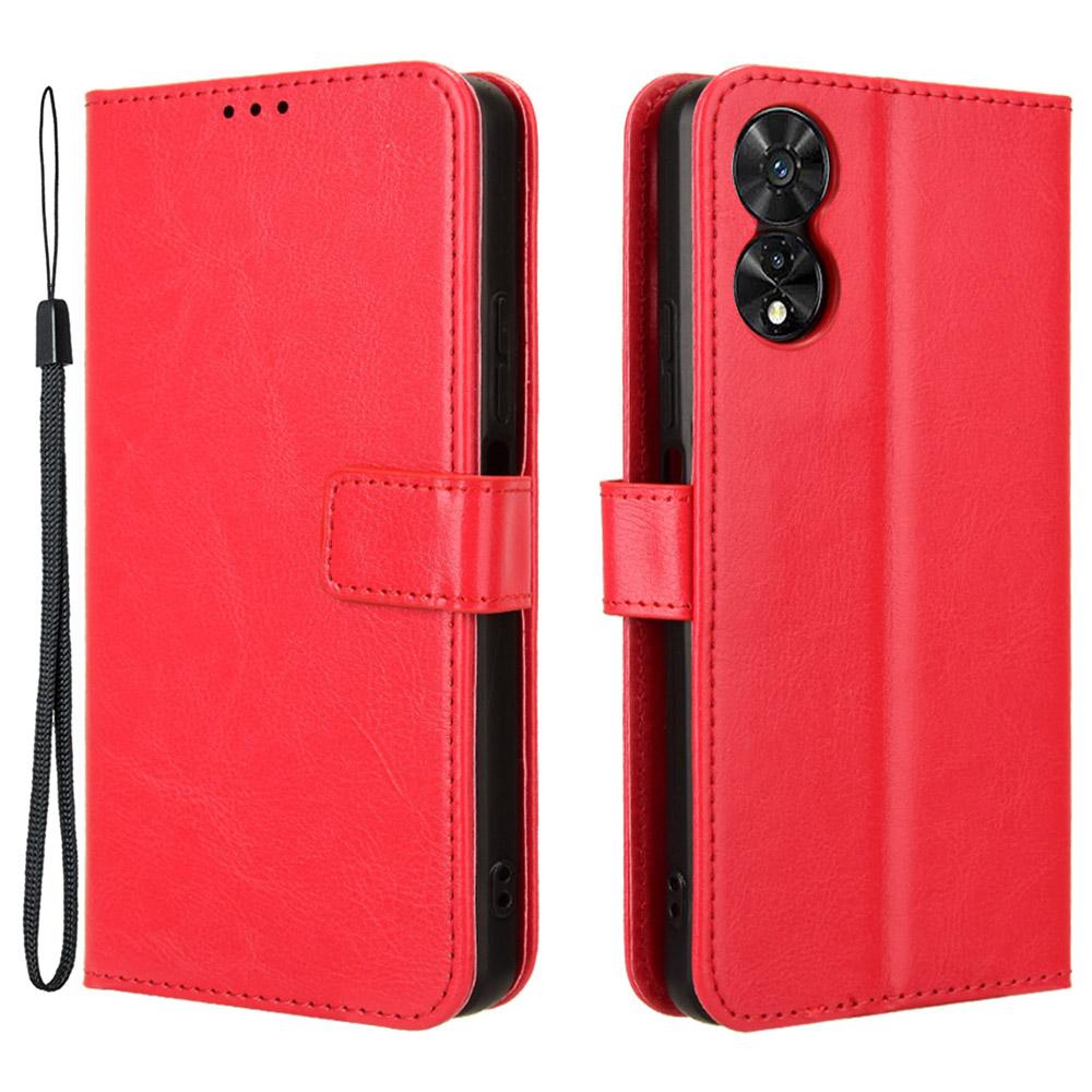 For TCL 505 T509K T5094 Case Viewing Stand PU Leather Crazy Horse Texture Phone Cover