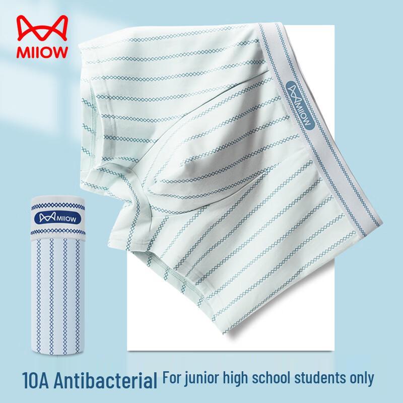 MIIOW Teen Boys' Pure Cotton Boxer Briefs (4-Pack)