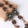 Brown Belt with Beads Butterflies Vintage Tassel Cotton Rope Waist Chain Woven Waist Belts for Dress Party Dance Show