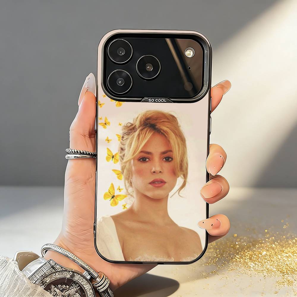 

Famous Singer S-Shakira Phone Case For iPhone17,16,15,14,13,12,11,Pro,MAX Gray Matte Silicone Black Cover iPhone16e
