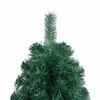 Maison Exclusive - Demi-arbre de Noël artificiel pré-éclairé et boules vert 210 cm