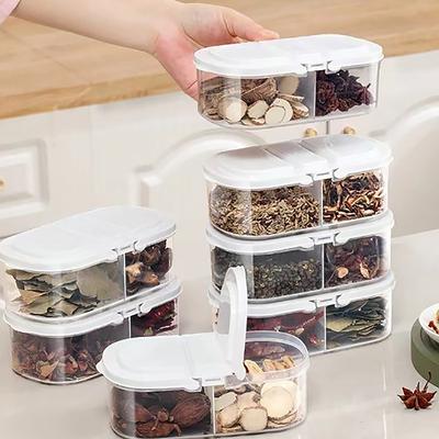 Doppio Scomparto con Coperchio Vaso Sigillante per Alimenti Frutta Secca Multifunzionale Cucina Frigorifero Vaso di Plastica per Conservazione