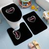 Formula 1 (19) Flannel Toilet 3 Piece Set Soft Bathroom Toilet Seat Cover Non-Slip Bath Rug Home Bathroom Decor
