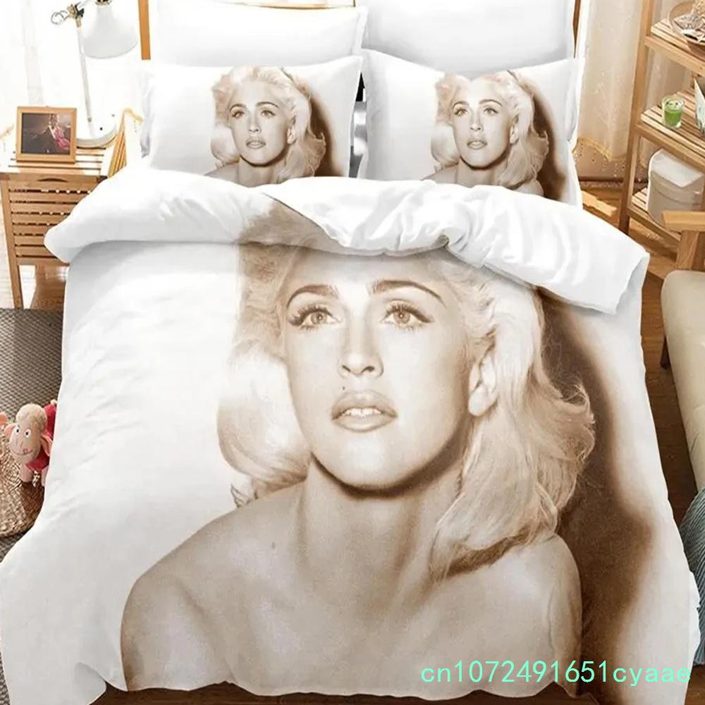 3D Print Sexy Madonna Bedding Set Duvet Cover Bed Set Quilt Cover Pillowcase Comforter King Queen Size Boys Adult Bedding Set