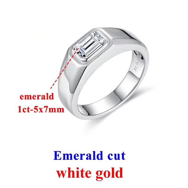 

Кольцо с изумрудом 1 карат, муассанитом, бриллиантом, муассанитом для мужчин, обручальное, 925 пробы, серебряные, 18-каратные золотые кольца, лучшее качество, новые для мужчин us 11.5
