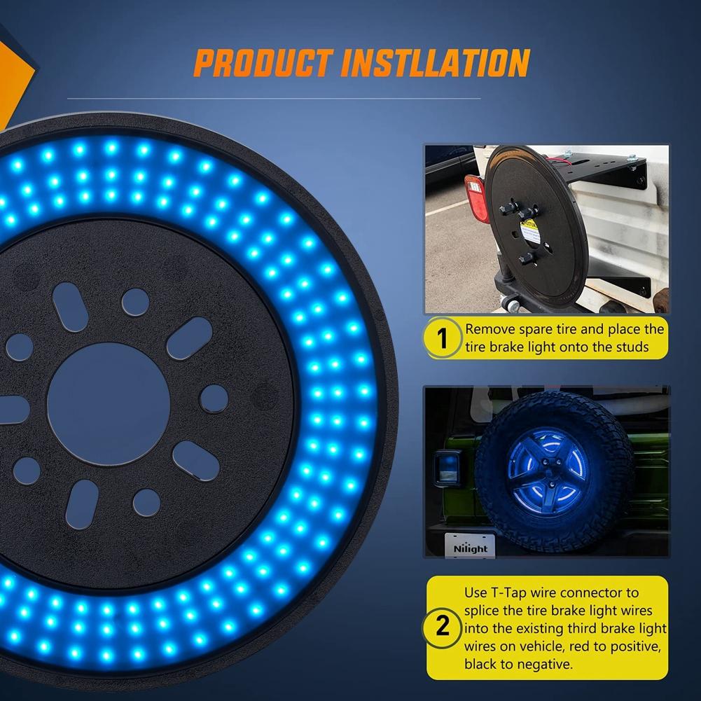RGB náhradní pneumatika přídavné brzdové světlo měnící barvu LED třetího brzdového světla pro Jeep Wrangler 2007-2017JK JKU 2018-2020 JL