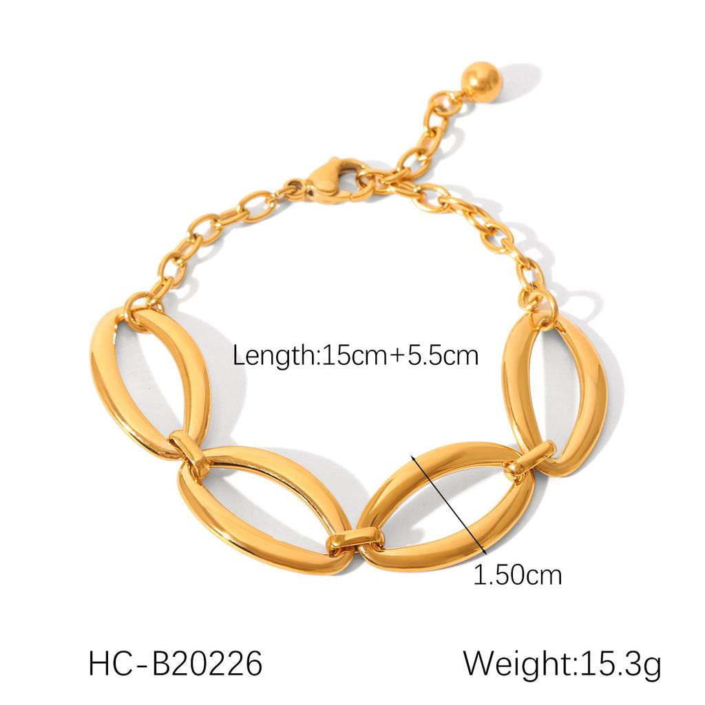 Titanium Steel Bracelet with Zirconia Butterfly Shell Waterdrop Flower Charms Pig Nose Clasp Design