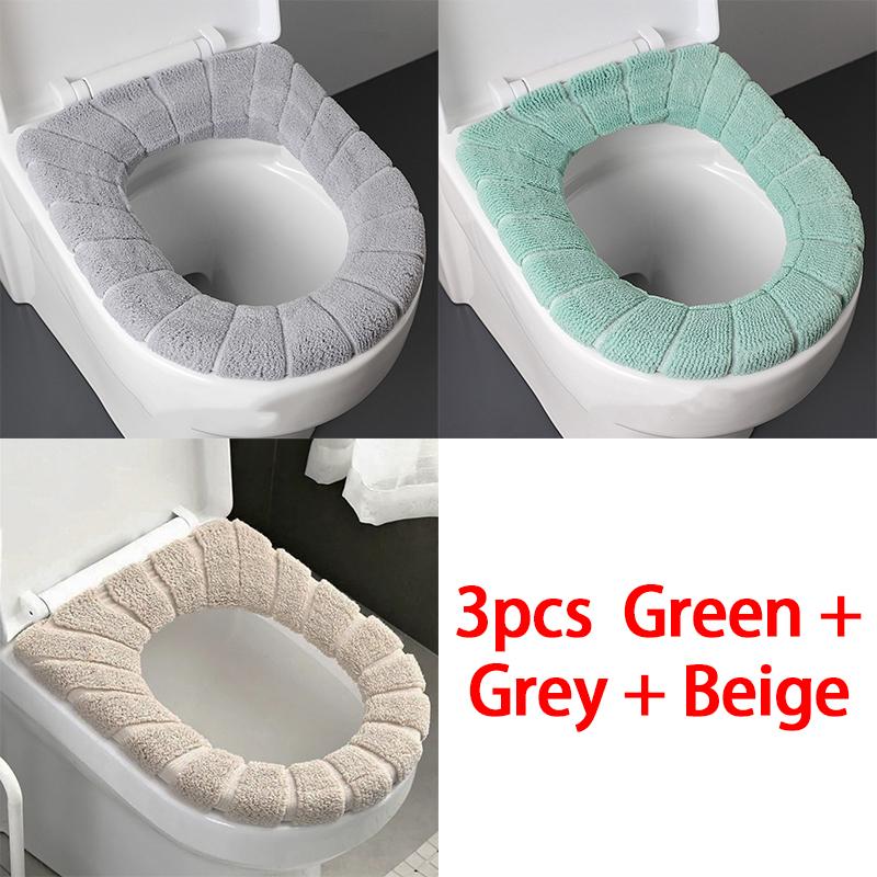 Washable Winter Warm Toilet Seat Cover Universal Cushioned Seat Cover for Toilet Bathroom Toilet Lid Accessories MTGT01