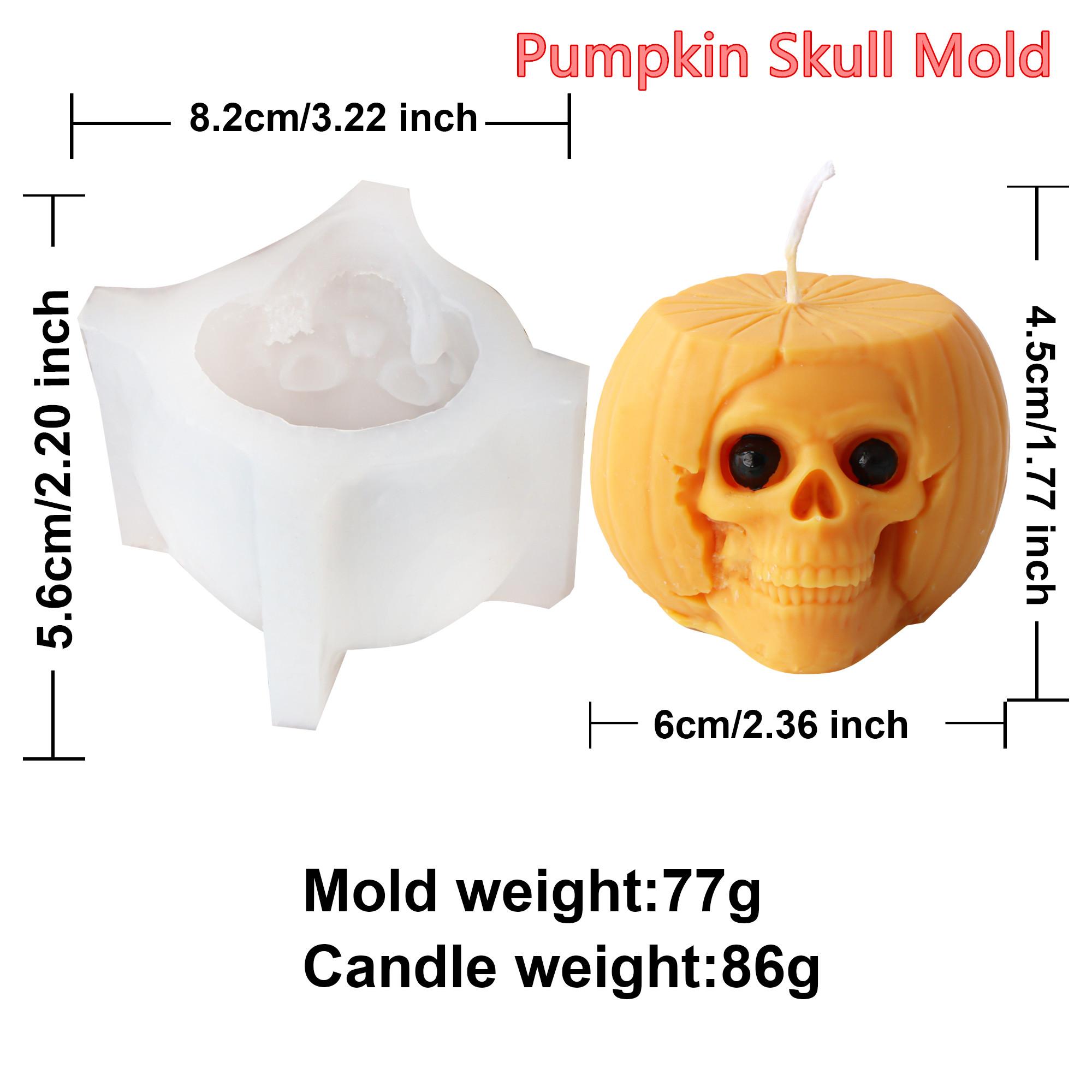

1PC 3D Skull Ghost Bat Witch Silicone Candle Mold Pumpkin DIY Epoxy Resin Plaster Gypsum Ornaments Halloween Home Decor Mould