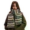 Women's Winter Jacquard Knitted Scarf Retro Thickened Warm Woolen Scarf Fashion Scarf