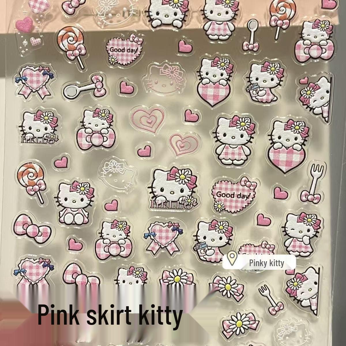 

3D объемные милые наклейки Hello Kitty для дизайна ногтей и на камеру телефона