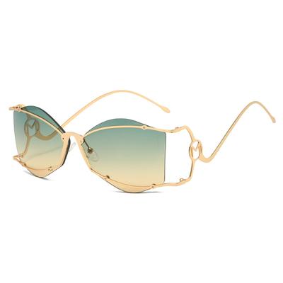 Trendy Y2K Frameless UV400 Sunglasses Women Men Irregular Edge Trimming Hip Hop Punk Funny Shades