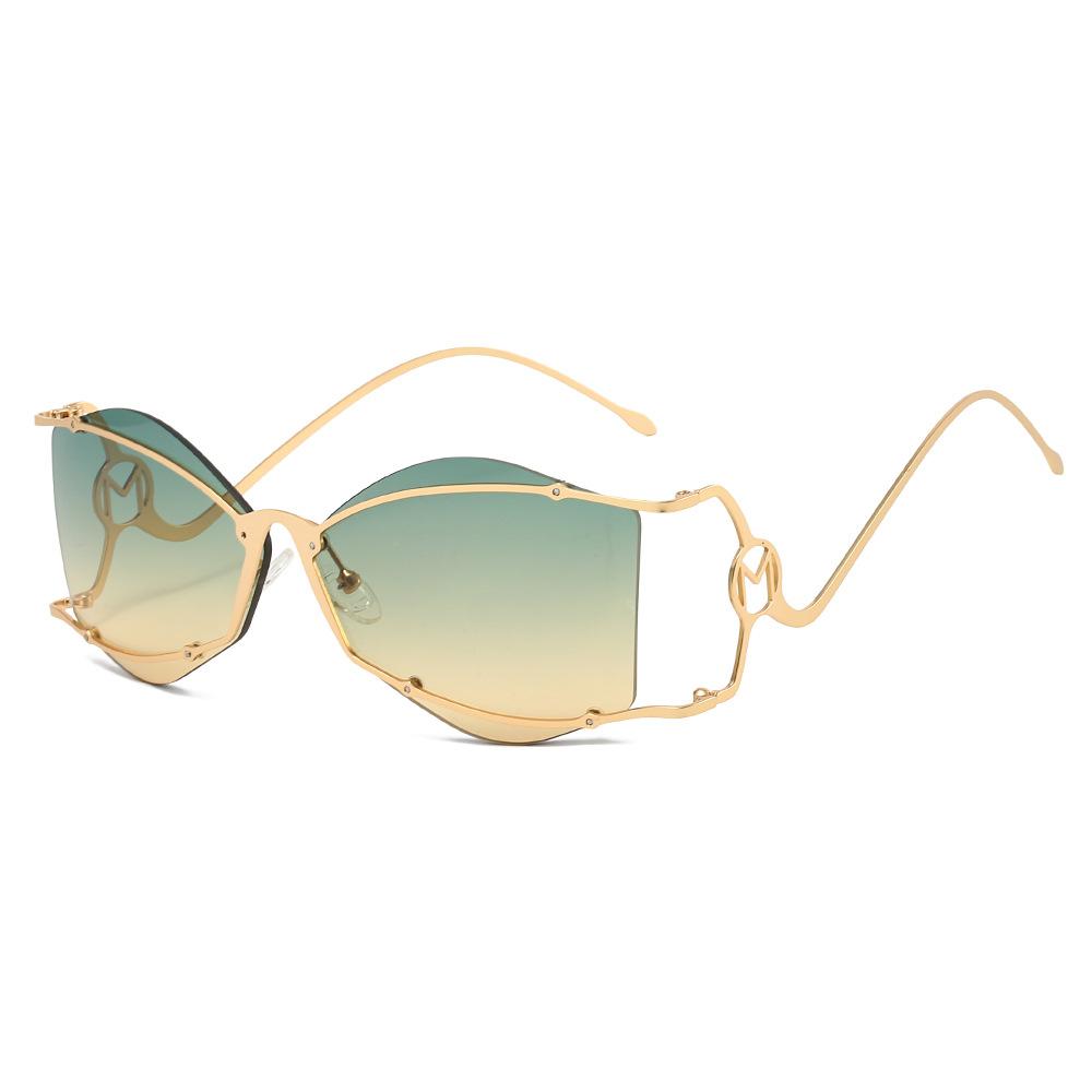 Ins New Frameless Edge Trimming Personality Irregular Trend Women Sunglasses Hip Hop Punk Funny Men Shades Uv400