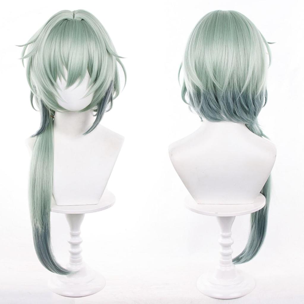 Green Long Perfect for Comiket School Cultural Stage and Includes Wig Wig, Heat-Resistant, Games, Cosplay, Costumes, Events, Halloween, Festivals,