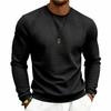 Men's Color Long Sleeve Sweatshirt, Neck, Loose Fit, Plaid Pattern Casual Pullover